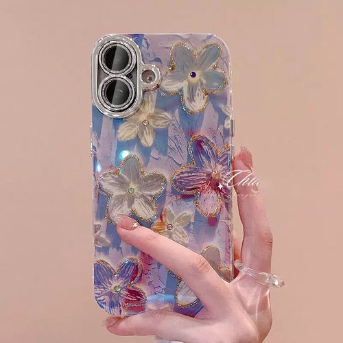 Blush Butterfly Garden Rhinestone iPhone 17 16 15 14 13 12 11 Plus Pro Max Case