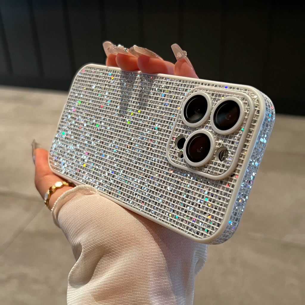Silver Starlight Rhinestone iPhone Case – All-Over Sparkle