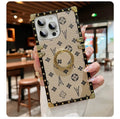 Luxe Vintage Trunk iPhone Case with Gold-Tone Ring Grip