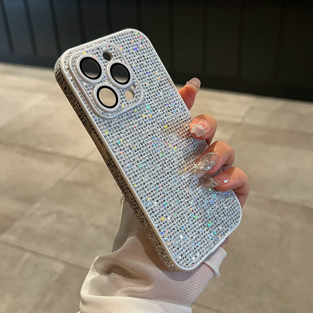 Silver Starlight Rhinestone iPhone Case – All-Over Sparkle