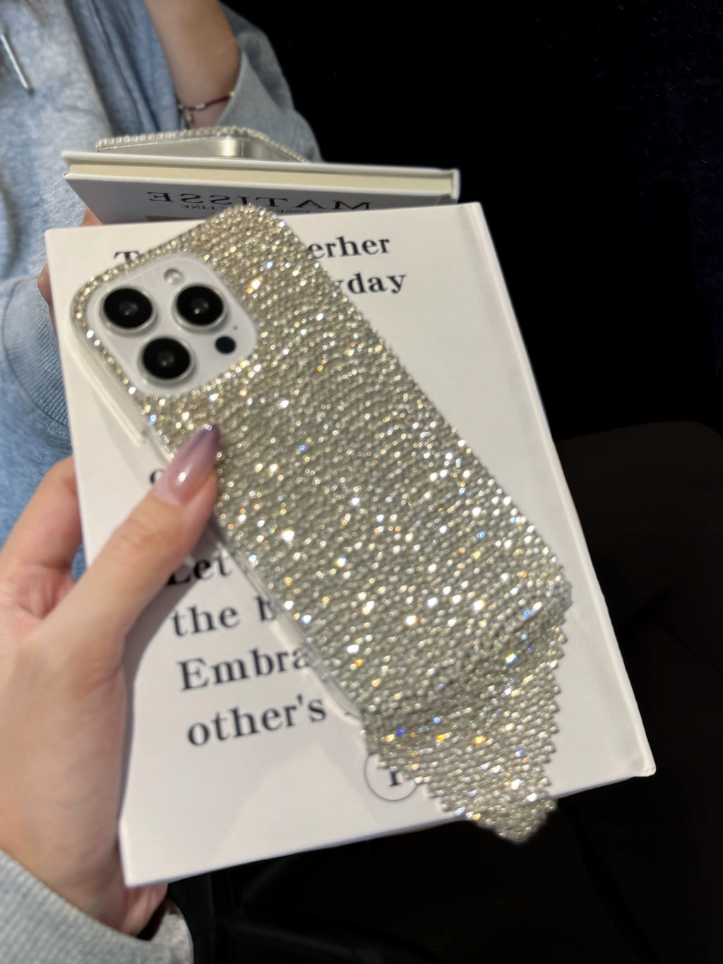 Silver Rhinestone Fringe iPhone Case – Crystal Tassel Bling Cover