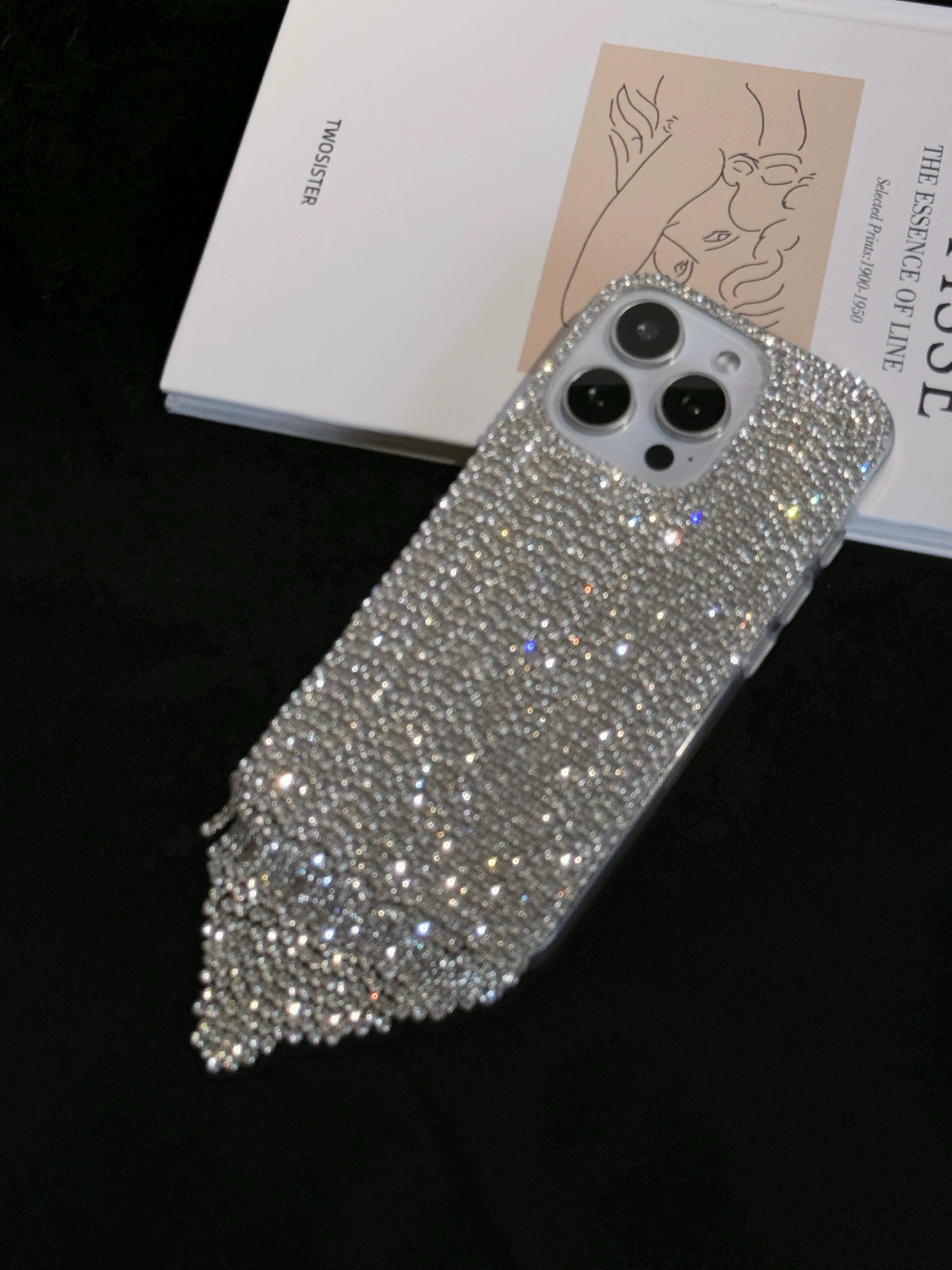 Silver Rhinestone Fringe iPhone Case – Crystal Tassel Bling Cover
