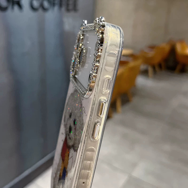 Sparkling Puppy Rhinestone iPhone Case – Cute Glitter Camera Bling Cover