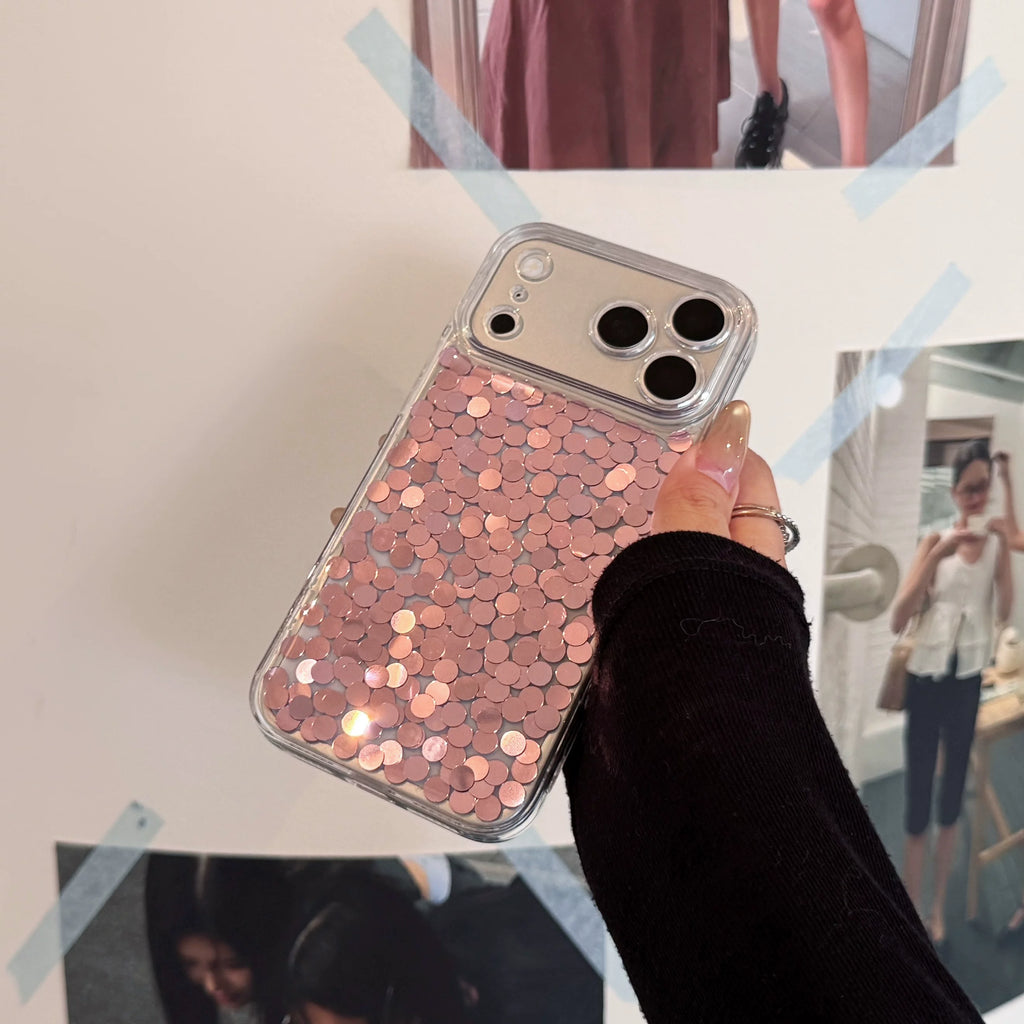 Blush Confetti Clear iPhone Case – Pink Sequin Sparkle
