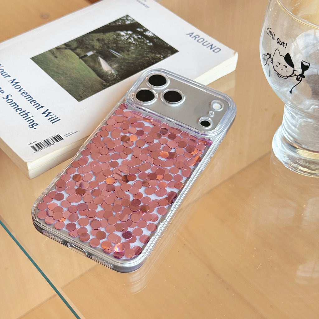 Blush Confetti Clear iPhone Case – Pink Sequin Sparkle