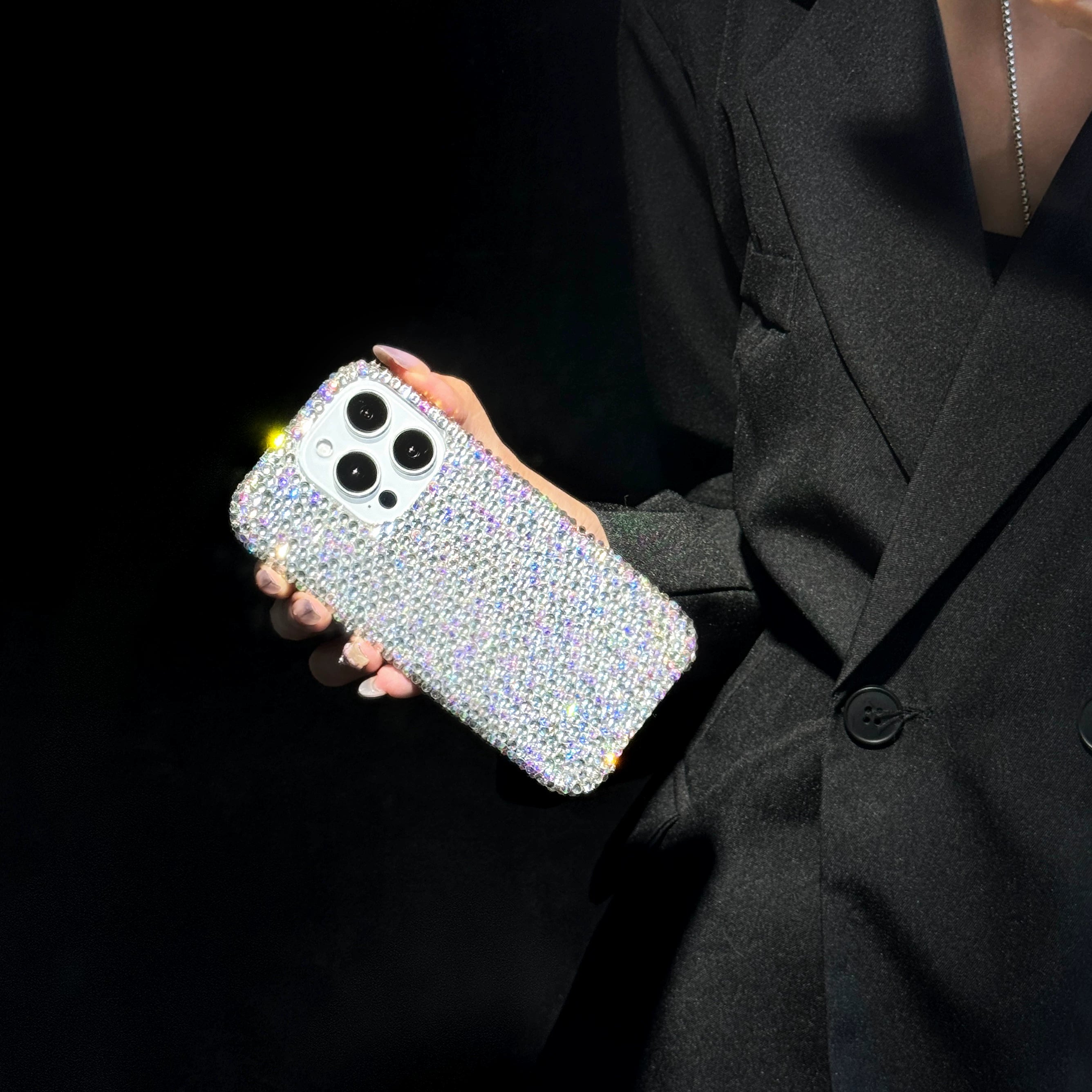 Aurora Ice Rhinestone iPhone Case – Full Crystal Bling
