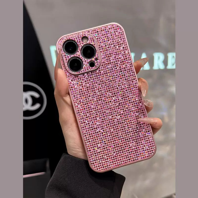 Pink Champagne Rhinestone iPhone Case – All-Over Bling Cover
