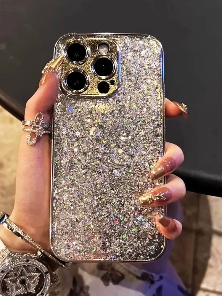 Silver Stardust Glitter iPhone Case