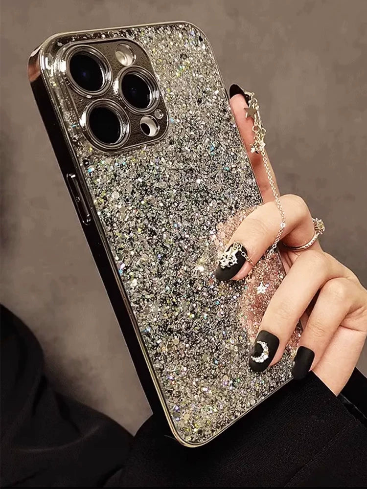 Silver Stardust Glitter iPhone Case