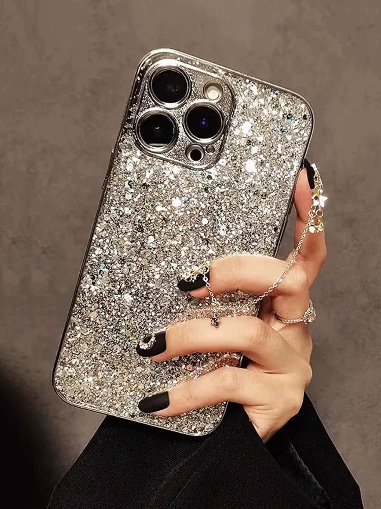 Silver Stardust Glitter iPhone Case