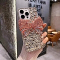 Pink Coquette Bow Crystal iPhone Case – Rhinestone Bling Cover