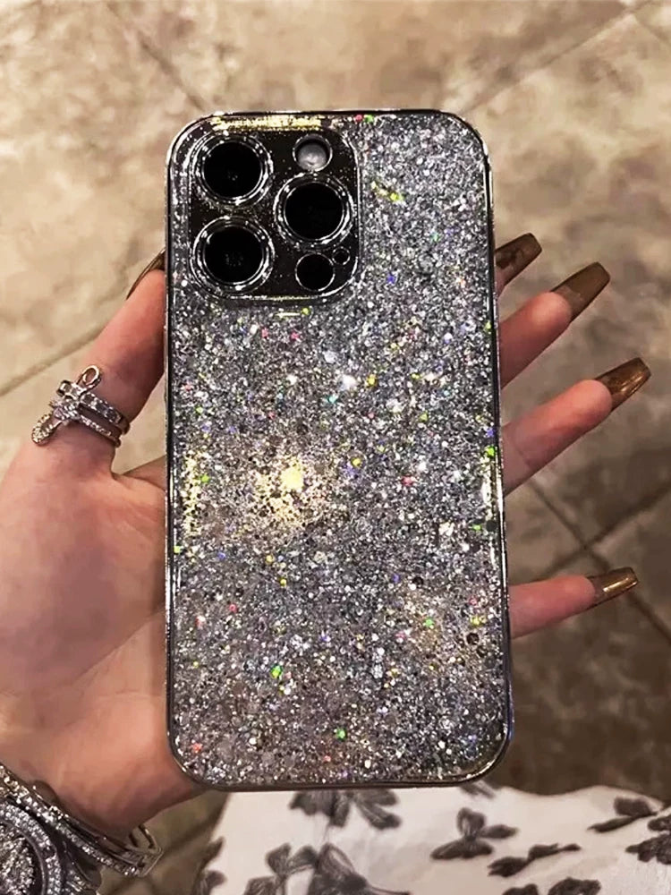 Silver Stardust Glitter iPhone Case