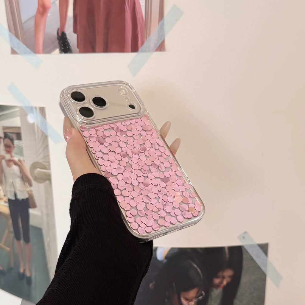 Blush Confetti Clear iPhone Case – Pink Sequin Sparkle