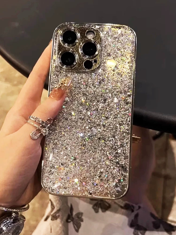 Silver Stardust Glitter iPhone Case