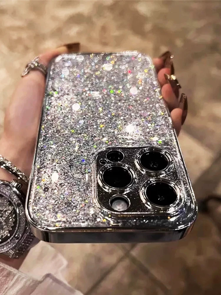 Silver Stardust Glitter iPhone Case