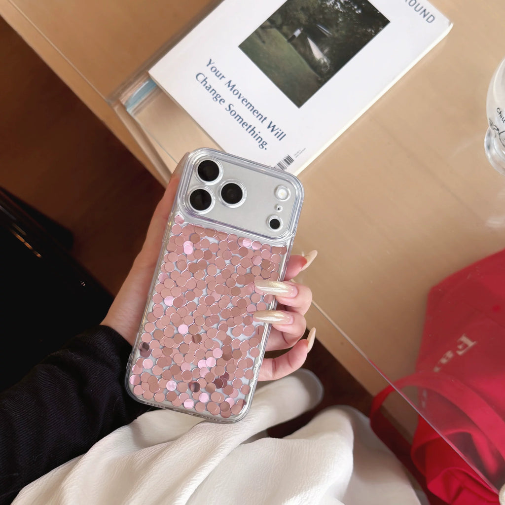 Blush Confetti Clear iPhone Case – Pink Sequin Sparkle