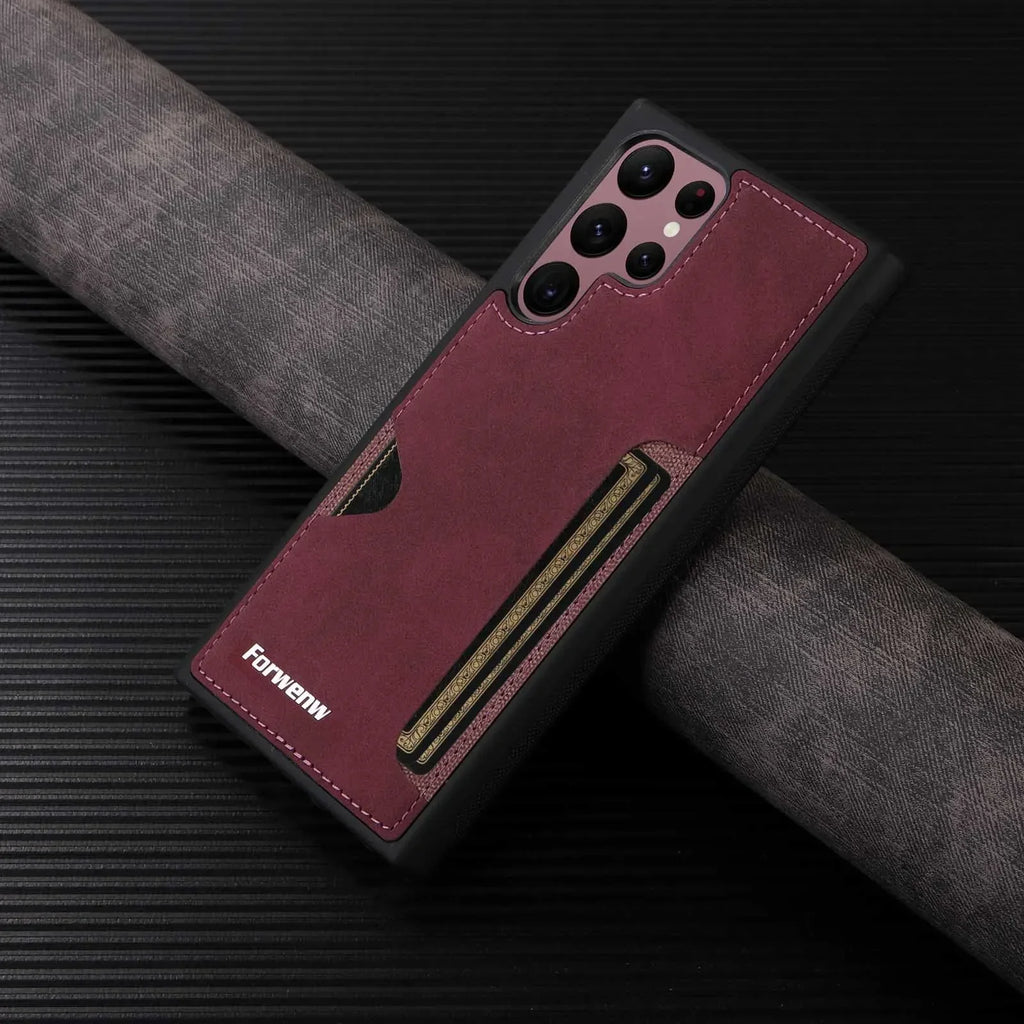 Samsung Galaxy S24 Series Retro Leather Wallet Case