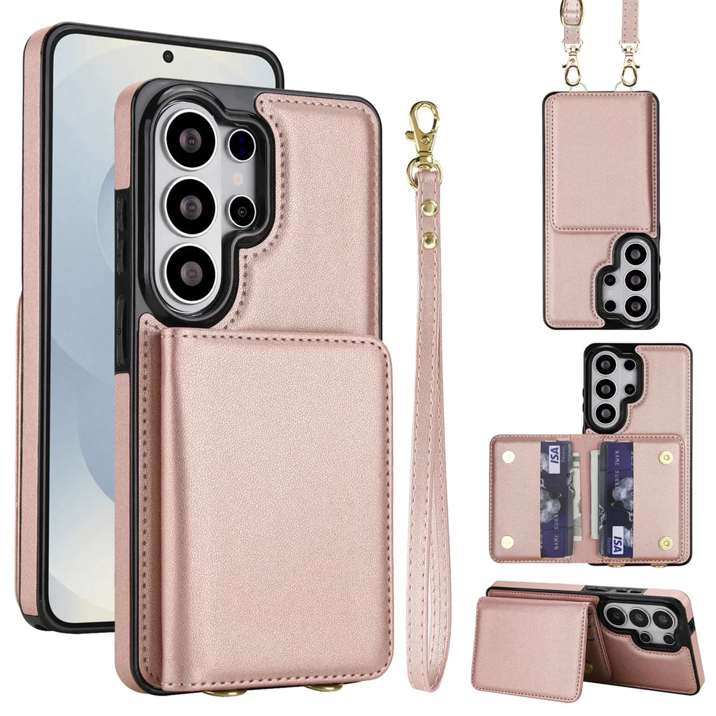 Samsung Galaxy S25 Case with RFID Wallet and Crossbody Strap