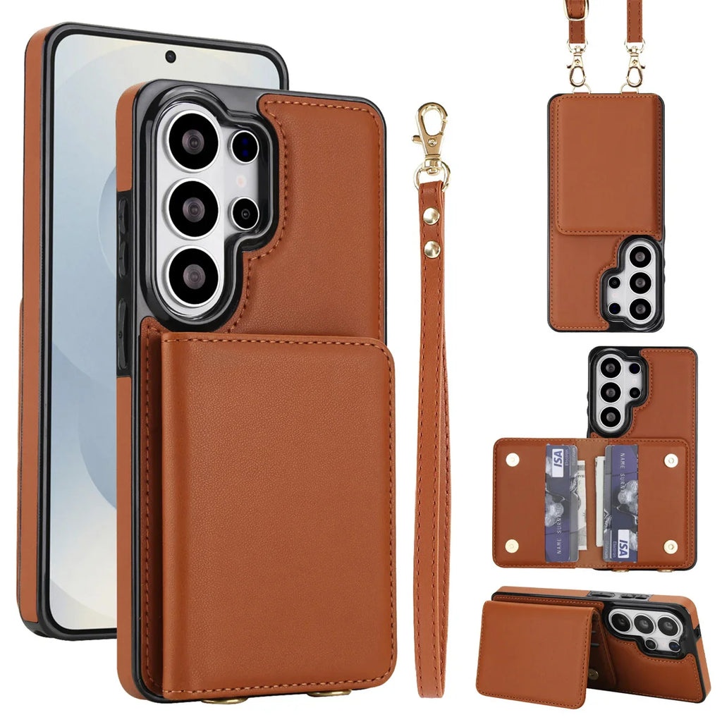 Samsung Galaxy S25 Case with RFID Wallet and Crossbody Strap