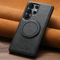 Samsung Galaxy S25 Ultra Magnetic Leather Case with Kickstand
