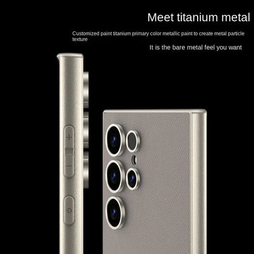 Samsung Galaxy S24 Ultra Metallic Frosted Leather Shockproof Case