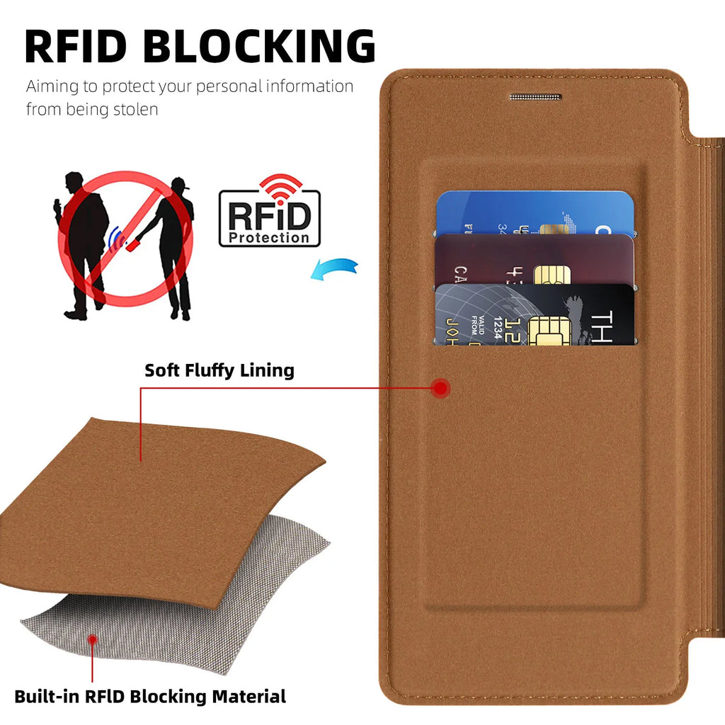 Samsung Galaxy S25 Series PU Leather Magnetic Wallet Flip Case