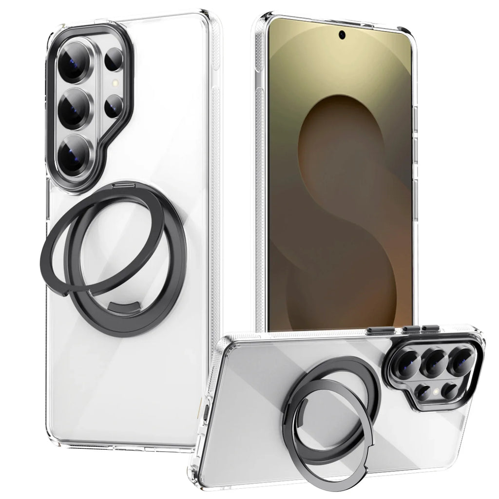 Samsung Galaxy S26 Series Magnetic Case with 360° Rotating Ring Kickstand