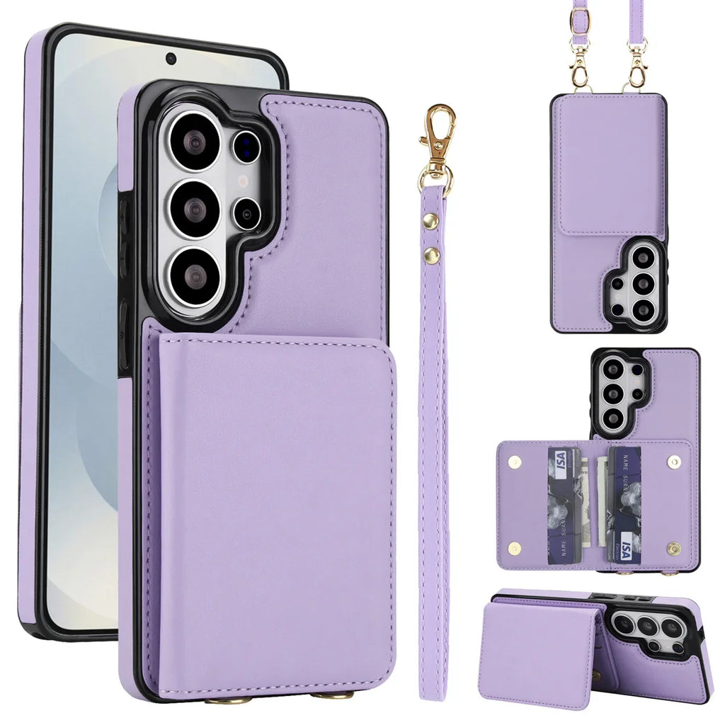 Samsung Galaxy S26 Series Case with RFID Wallet and Crossbody Strap