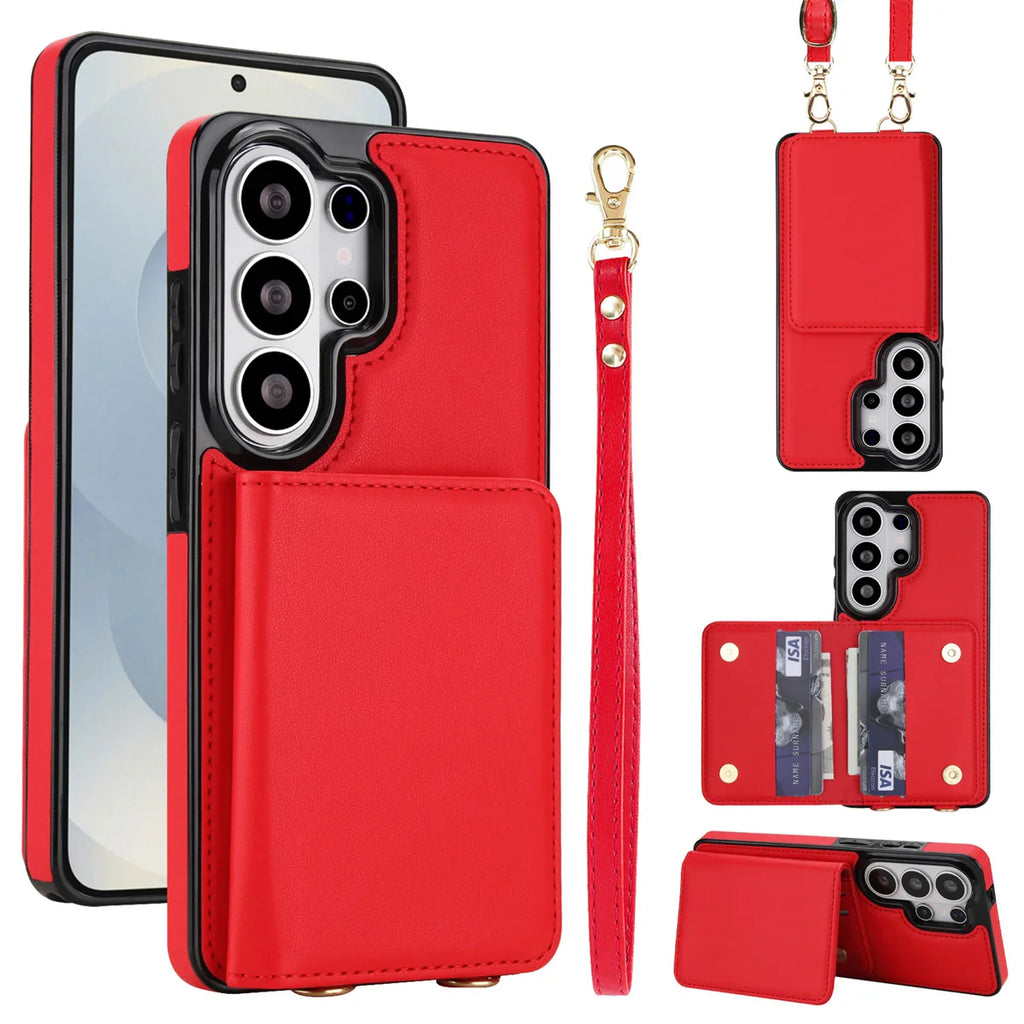 Samsung Galaxy S26 Series Case with RFID Wallet and Crossbody Strap
