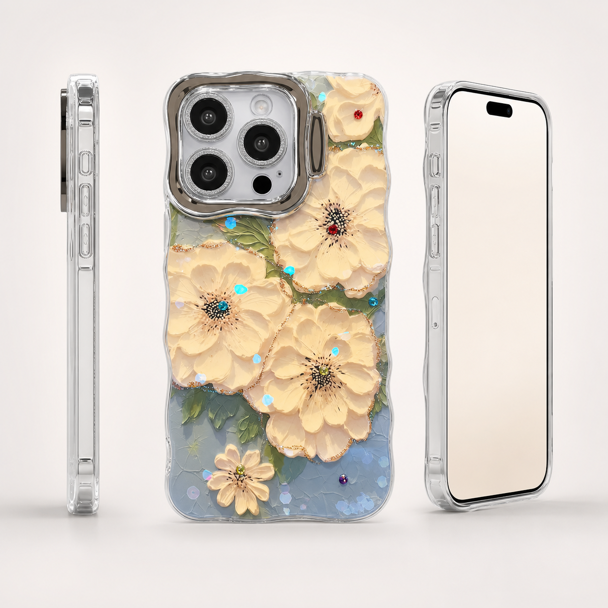 Floral Bloom Hidden-Stand Case for iPhone 11–17